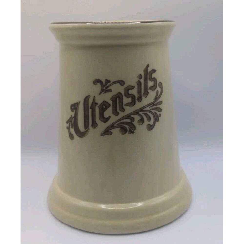 Vintage Pfaltzgraff Village Utensil Holder Crock 6.5” Kitchen Canister #500